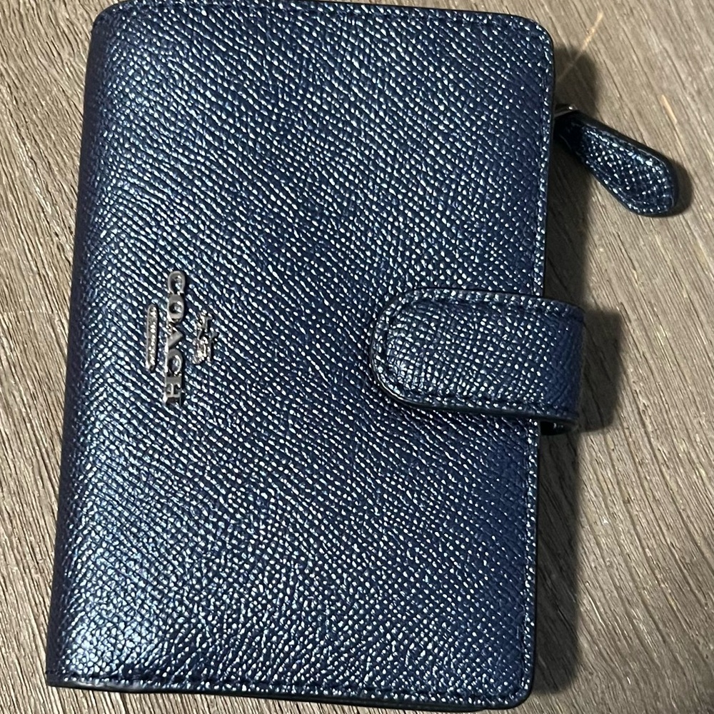 Coach Midnight Blue Textured Leather Wallet
